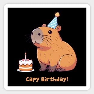 Cappy Capy Birthday Capybara Magnet